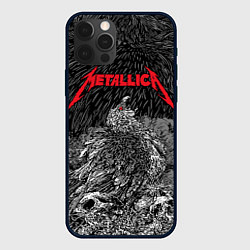 Чехол для iPhone 12 Pro Metallica птица на черепах, цвет: 3D-черный