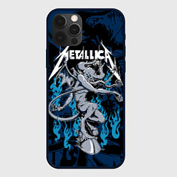 Чехол для iPhone 12 Pro Metallica - бес, цвет: 3D-черный