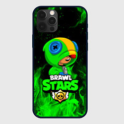 Чехол для iPhone 12 Pro BRAWL STARS LEON ЛЕОН ЗЕЛЁНЫЙ ОГОНЬ, цвет: 3D-черный