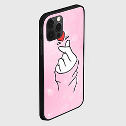 Чехол для iPhone 12 Pro Сердечко пальцами, цвет: 3D-черный — фото 2