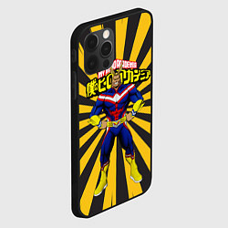 Чехол для iPhone 12 Pro MY HERO ACADEMIA желтые полосы, цвет: 3D-черный — фото 2