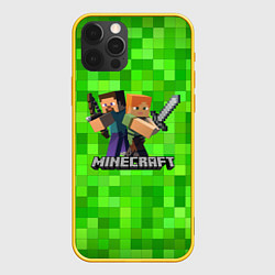 Чехол для iPhone 12 Pro MINECRAFT, цвет: 3D-желтый