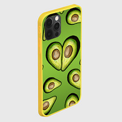 Чехол для iPhone 12 Pro Люблю авокадо, цвет: 3D-желтый — фото 2