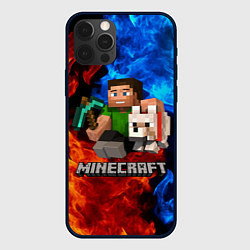 Чехол для iPhone 12 Pro MINECRAFT, цвет: 3D-черный