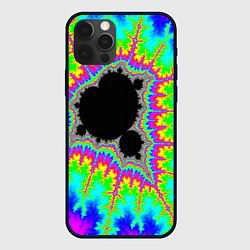 Чехол для iPhone 12 Pro Фрактальная кислотная черная дыра - множество Манд, цвет: 3D-черный