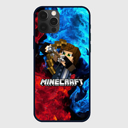 Чехол для iPhone 12 Pro Minecraft Майнкрафт, цвет: 3D-черный