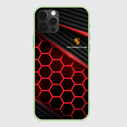 Чехол для iPhone 12 Pro PORSCHE, цвет: 3D-салатовый