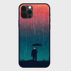 Чехол для iPhone 12 Pro Космический Дождь, цвет: 3D-черный