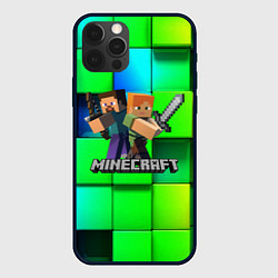 Чехол для iPhone 12 Pro MINECRAFT, цвет: 3D-черный