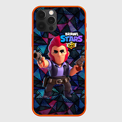 Чехол для iPhone 12 Pro Brawl Stars Colt Кольт, цвет: 3D-красный