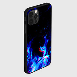 Чехол для iPhone 12 Pro СИНИЙ ОГОНЬ ГЛИТЧ, цвет: 3D-черный — фото 2