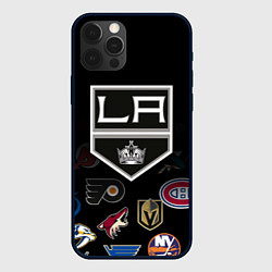 Чехол для iPhone 12 Pro NHL Los Angeles Kings, цвет: 3D-черный