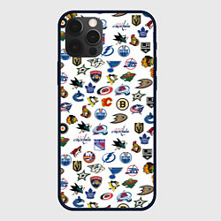 Чехол для iPhone 12 Pro NHL PATTERN Z, цвет: 3D-черный