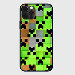 Чехол для iPhone 12 Pro Minecraft, цвет: 3D-черный