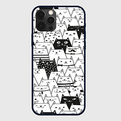 Чехол для iPhone 12 Pro КОТЫ WHITE, цвет: 3D-черный