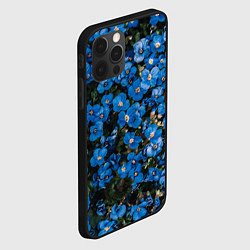 Чехол для iPhone 12 Pro Поле синих цветов фиалки лето, цвет: 3D-черный — фото 2