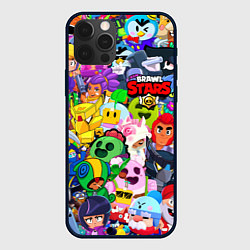 Чехол для iPhone 12 Pro BRAWL STARS ВСЕ БРАВЛЕРЫ, цвет: 3D-черный