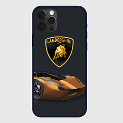 Чехол для iPhone 12 Pro Lamborghini- motorsport, цвет: 3D-черный