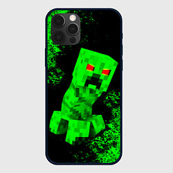Чехол для iPhone 12 Pro MINECRAFT CREEPER, цвет: 3D-черный