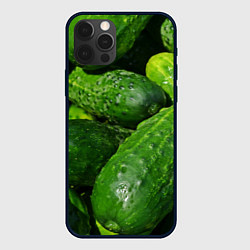 Чехол для iPhone 12 Pro Огурцы, цвет: 3D-черный