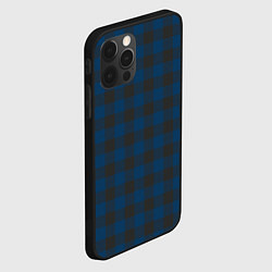 Чехол для iPhone 12 Pro Темно синяя Клетка, цвет: 3D-черный — фото 2
