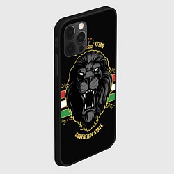 Чехол для iPhone 12 Pro Таджикистан - черный лев, цвет: 3D-черный — фото 2