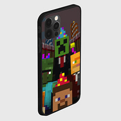 Чехол для iPhone 12 Pro Minecraft - characters - video game, цвет: 3D-черный — фото 2