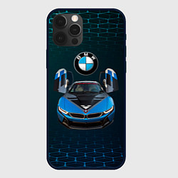 Чехол для iPhone 12 Pro BMW i8 Turbo тюнинговая, цвет: 3D-черный