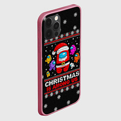 Чехол для iPhone 12 Pro Among Us Рождество, цвет: 3D-малиновый — фото 2