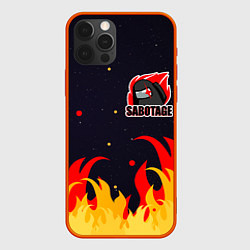 Чехол для iPhone 12 Pro Among Us Sabotage, цвет: 3D-красный