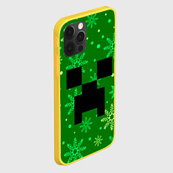 Чехол для iPhone 12 Pro ЗИМНИЙ MINECRAFT, цвет: 3D-желтый — фото 2