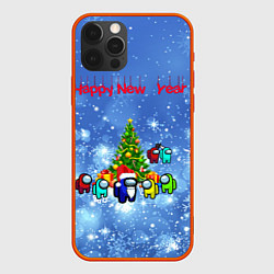 Чехол для iPhone 12 Pro Among Us New Year, цвет: 3D-красный