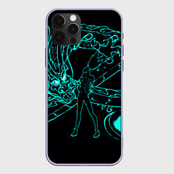 Чехол для iPhone 12 Pro Neon Dragon, цвет: 3D-светло-сиреневый