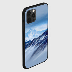 Чехол для iPhone 12 Pro Серо-голубые горы, цвет: 3D-черный — фото 2