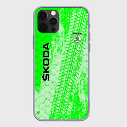 Чехол для iPhone 12 Pro SKODA, цвет: 3D-светло-сиреневый