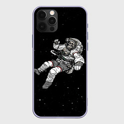 Чехол для iPhone 12 Pro Скелет Космонавт, цвет: 3D-светло-сиреневый