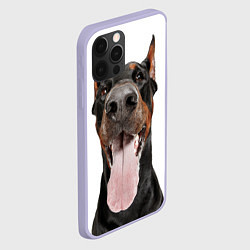 Чехол для iPhone 12 Pro Доберман Doberman, цвет: 3D-светло-сиреневый — фото 2