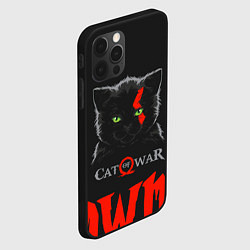 Чехол для iPhone 12 Pro Cat of war, цвет: 3D-черный — фото 2