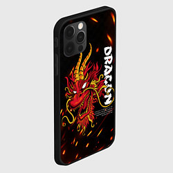 Чехол для iPhone 12 Pro Dragon Огненный дракон, цвет: 3D-черный — фото 2