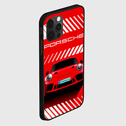 Чехол для iPhone 12 Pro PORSCHE ПОРШЕ RED STYLE, цвет: 3D-черный — фото 2
