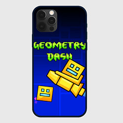 Чехол для iPhone 12 Pro Geometry Dash, цвет: 3D-черный
