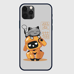 Чехол для iPhone 12 Pro Cat and Robot ЛСР, цвет: 3D-черный