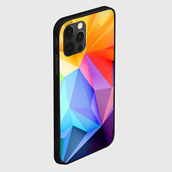 Чехол для iPhone 12 Pro Радужная геометрия, цвет: 3D-черный — фото 2