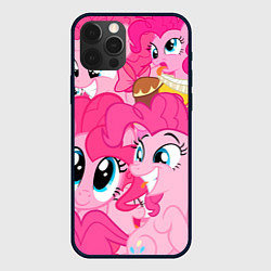 Чехол для iPhone 12 Pro Pinkie Pie pattern, цвет: 3D-черный