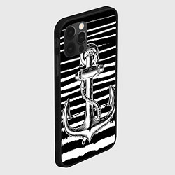 Чехол для iPhone 12 Pro ЧЕРНАЯ ТЕЛЬНЯШКА С ЯКОРЕМ ВМФ, цвет: 3D-черный — фото 2