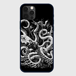 Чехол для iPhone 12 Pro Кракен Монстр, цвет: 3D-черный