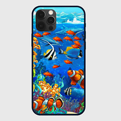Чехол для iPhone 12 Pro Коралловые рыбки, цвет: 3D-черный