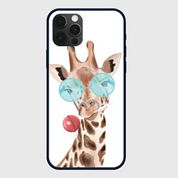 Чехол для iPhone 12 Pro Жираф в очках, цвет: 3D-черный