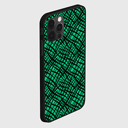 Чехол для iPhone 12 Pro Абстрактный зелено-черный узор, цвет: 3D-черный — фото 2