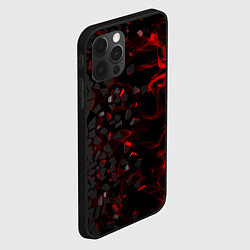 Чехол для iPhone 12 Pro 3Д Разлом 3D Плиты и огонь, цвет: 3D-черный — фото 2